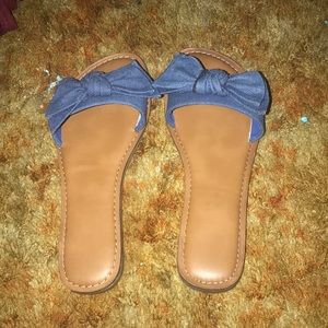 Blue jean flip flops